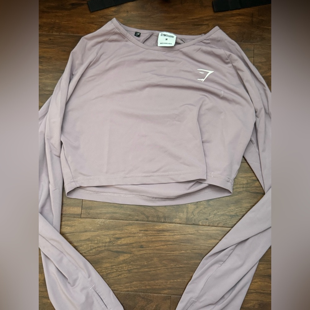 Gymshark and other blue workout top.